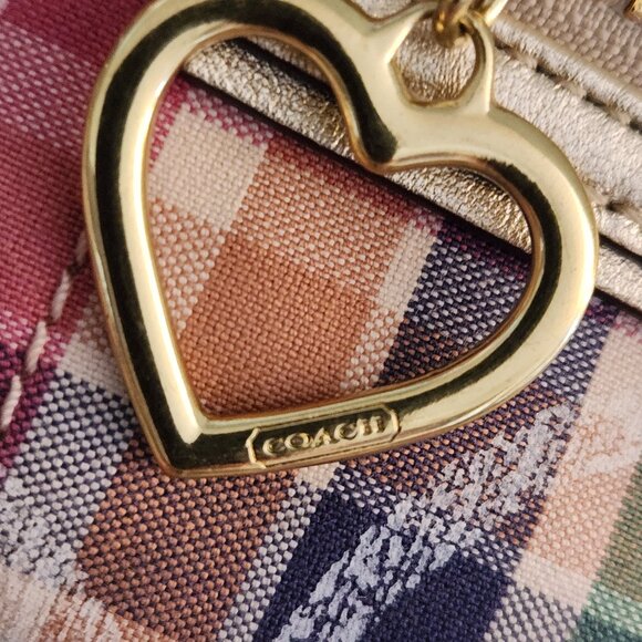 Like New Vintage Coach Poppy Madras Shoulder Bag - Picture 10 of 14